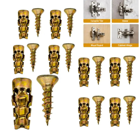 6*14mm Gewindereparaturschrauben für Türscharniere, 30er/60er-Pack Kurze Spreizdübel, Reparaturfixierer für ausgerissene Gewinde für die Scharnierbefestigung an Schrank, Fliese, Stein und Trennwand