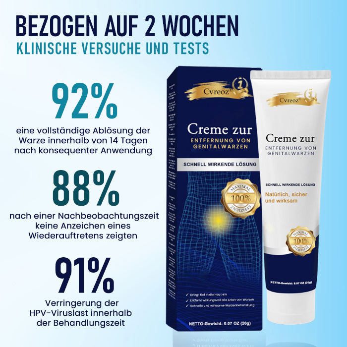 Cvreoz® Creme zur Entfernung von Genitalwarzen