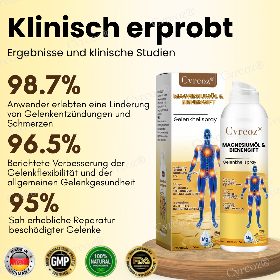 Cvreoz® Magnesiumöl & Bienengift Gelenkheilungsspray👨‍⚕️Deutsche Orthopädie Anerkannt