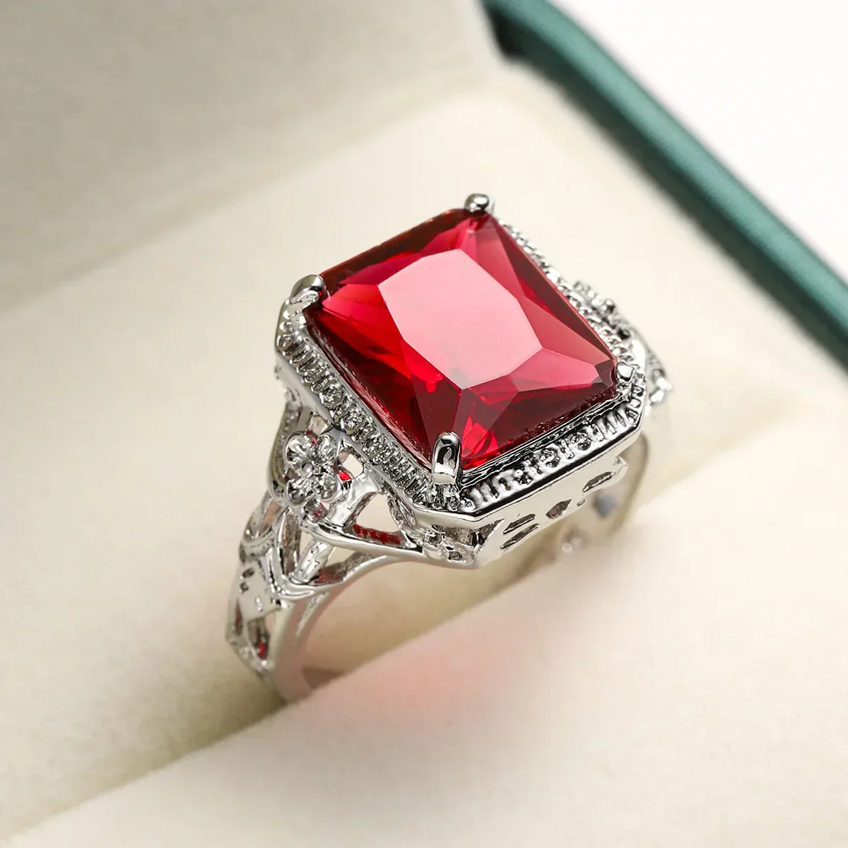 CZTICLE® Hollow Engraved Flower Wedding Ring for Women